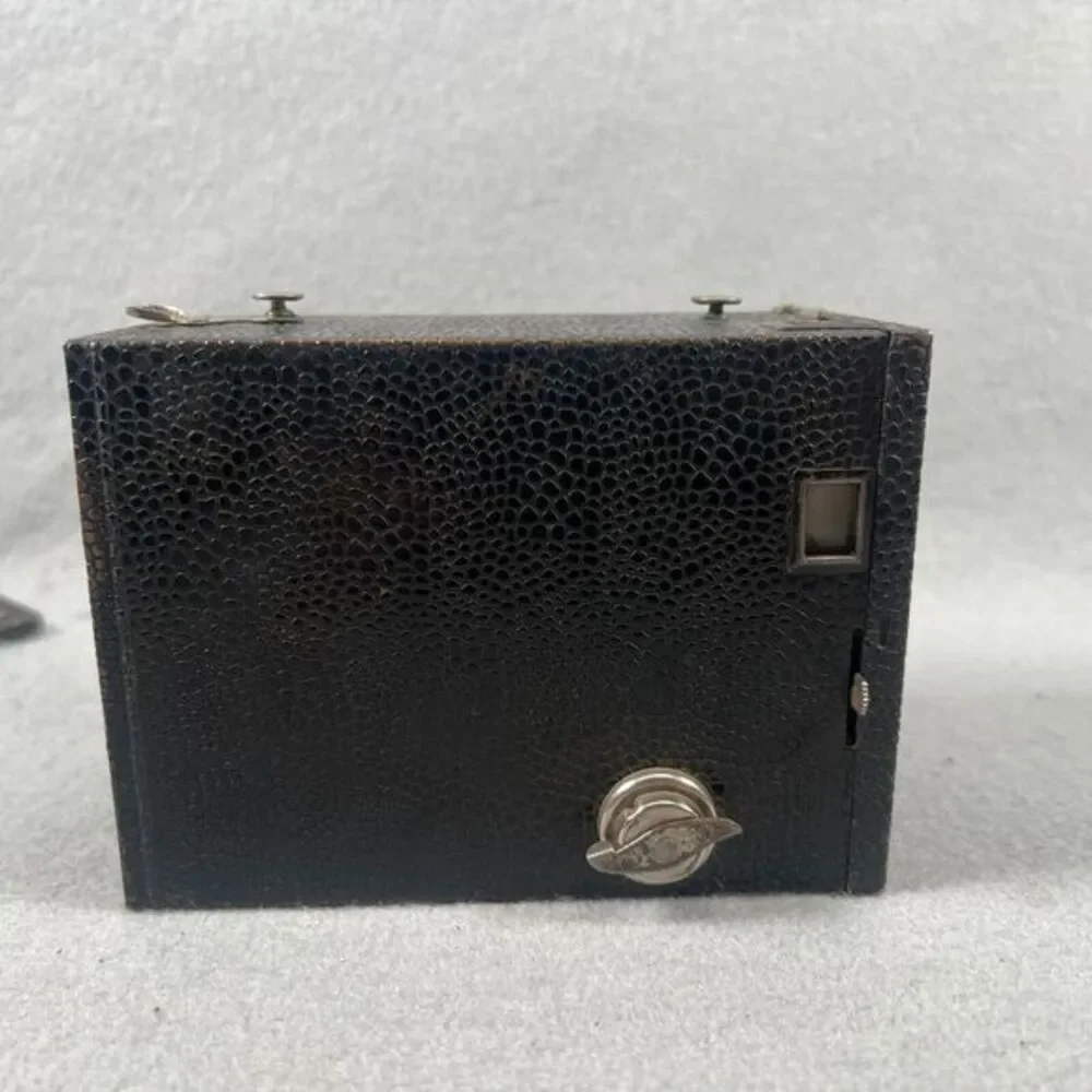 Vintage Antique Film‎ Box Camera Unbranded UNTESTED Black Leather look 1900's